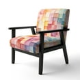 thumbnail image 3 of Designart "Hardedge Pastel Symetry I" Upholstered Abstract Accent Chair and Modern & Contemporary Arm Chair - Multiple Color & Pattern, 3 of 7