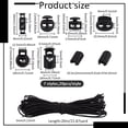 thumbnail image 2 of 1box 140pcs 7 styles Plastic Spring Cord Locks with 20M Polyester Elastic Cords Black 3~27x3~23.5x3~18mm Hole: 4~6x4~6.5mm, 2 of 6