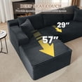 thumbnail image 4 of Muumblus Modular Sectional Sofa, Oversized L-Shape Cloud Couch, Modern Corduroy Sleeper Couches for Living Room, No Assembly Required, Dark Grey (Left Facing Chaise), 4 of 11