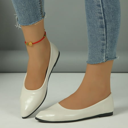 Flats Shoes Women Dressy Comfortable White 10