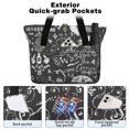 thumbnail image 2 of Tote Bag for Women - Black Halloween Letter Bat Pattern Shoulder Bag - Large Utility Work Duffle Bag with Zipper Handbag for Travel, Work, Sprots, 2 of 5
