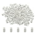 thumbnail image 1 of Unique Bargains Cord End Caps, 100Pcs 4.5x9.5mm Metal Spring Coil End Tips Crimp Terminators Caps Silver White, 1 of 5