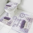 thumbnail image 3 of Purple Vintage Lavenders Bath Mat 3 Piece Bathroom Rug Set, Farmhouse Wooden Retro Art Non Slip Bath Rug Contour Mat and Toilet Lid Cover, Absorbent Shower Mats Soft Bath Rugs and Mats Sets, 3 of 8