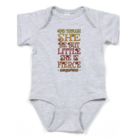 

CafePress - Though She Be But Little She Is Fierce Baby Bodysu - Cute Infant Bodysuit Baby Romper