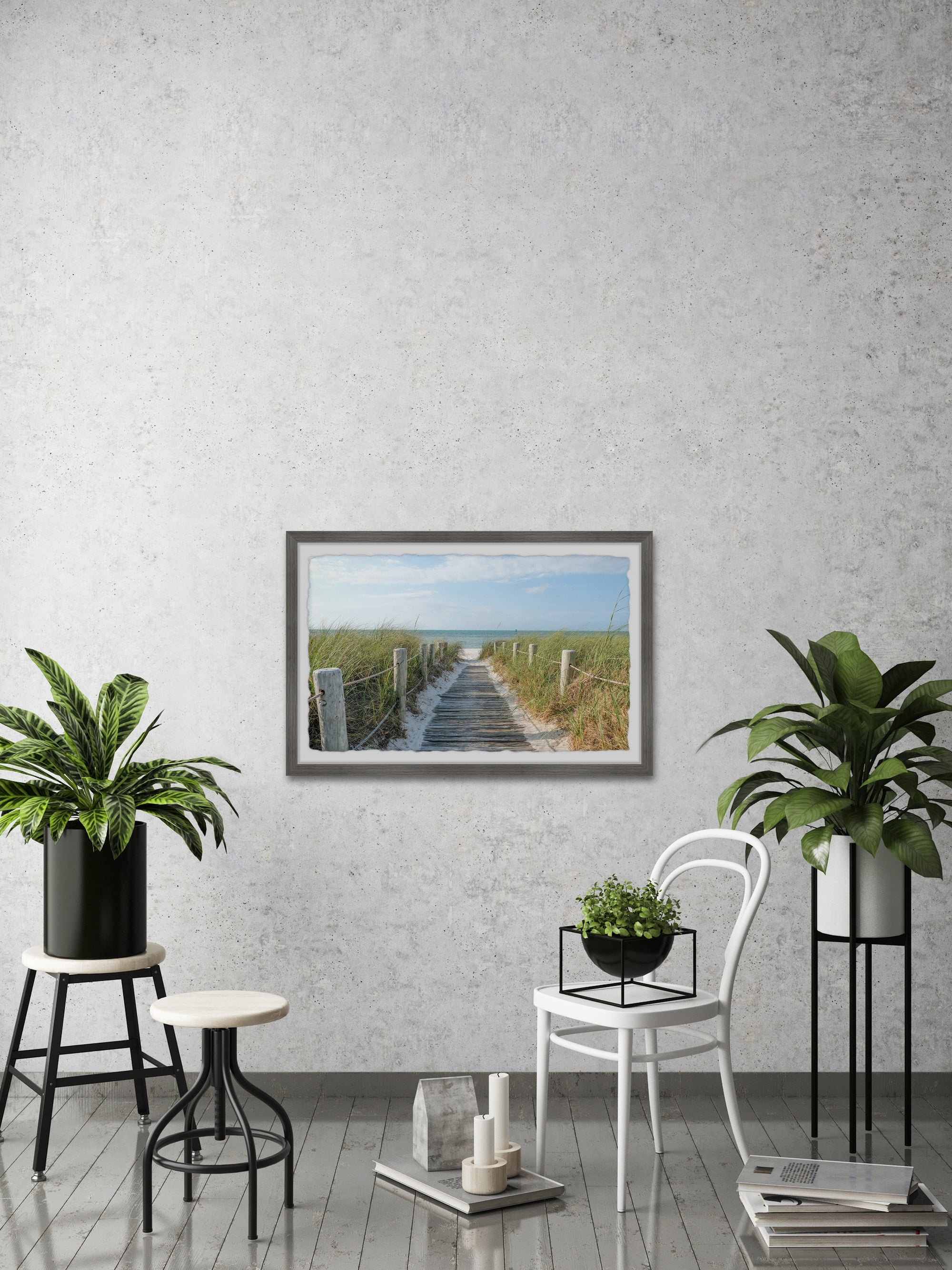 Rope Railings 24 in x 16 in Framed Painting Art Prints, by Marmont Hill