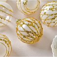 thumbnail image 6 of Twfbrm 16 Pcs Christmas Tree Balls Ornaments, 2.36" White & Gold Shatterproof Plastic Decorative Ball Pendants, 4 Style Glitter Xmas Tree Hanging Baubles Christmas Decorations for Home Party, 6 of 6