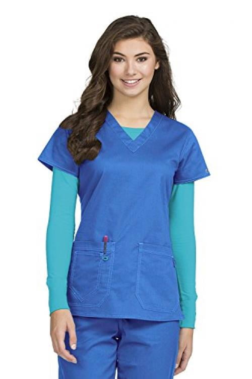 Olivia V-Neck Scrub Top Small Royal 