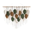 thumbnail image 1 of Borlas de hojas colgantes de pared de macramé, artesanía bohemia de cuerda de algodón, borla de decoración del hogar, decoración de arte de pared de macramé para sala de estar, 10 hojas, 1 of 8