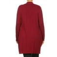 thumbnail image 4 of Women's Plus Size Casual Long Sleeves Loose Fit Side Pockets Solid Cardigan, 4 of 5