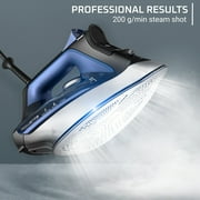 Rowenta Ultimate+ Steam Iron for Clothes, Powerful 1775W, Vertical Steam, Auto-Off, Black & Blue, DW8350U1