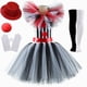 thumbnail image 3 of Disfraz de payaso de Halloween para niños, fiesta de carnaval, vestido de tutú elegante, disfraz de payaso asesino a rayas aterrador para niñas, 3 of 5