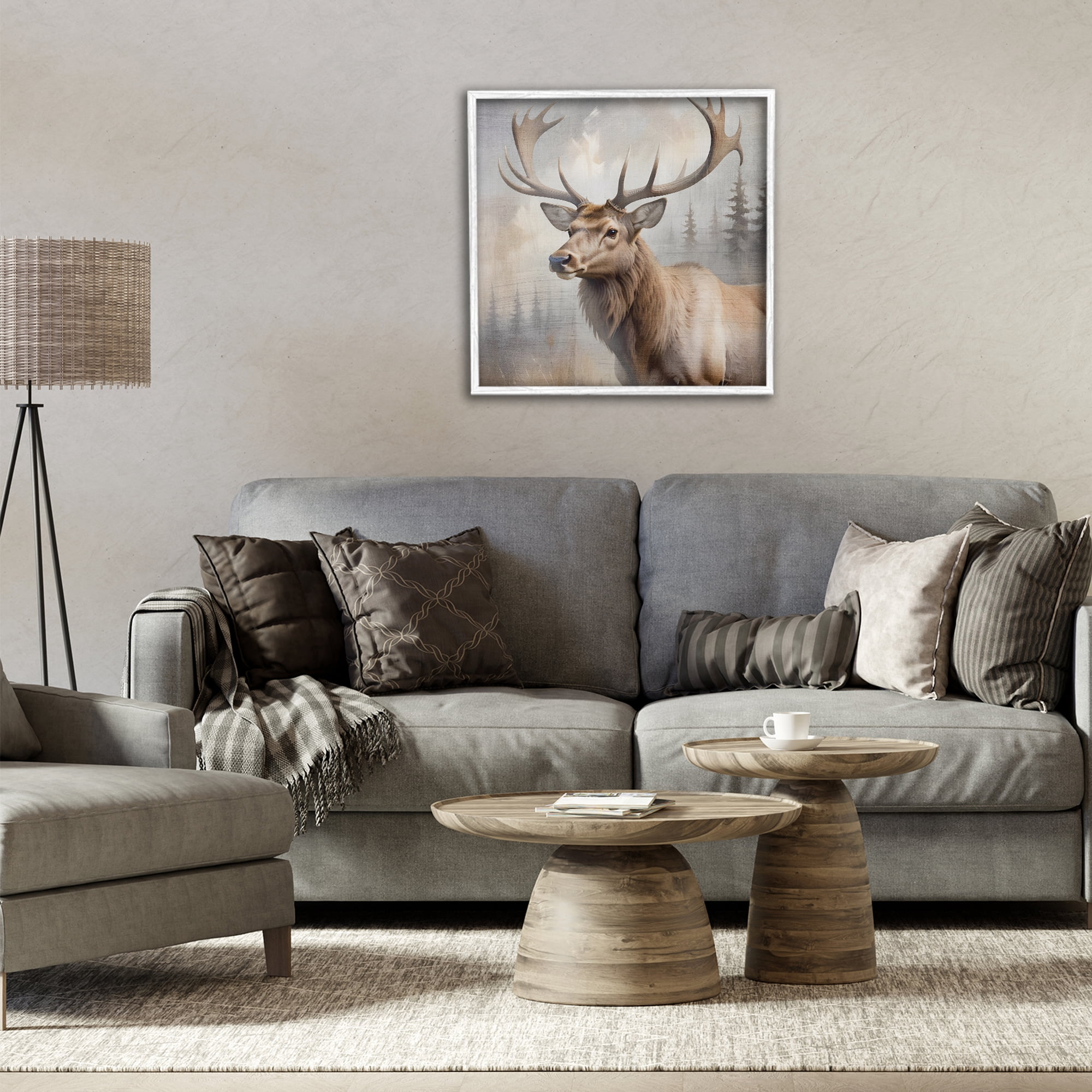 Stupell Industries Graceful Forest Stag White Framed Giclee Art, design by Susan Arnot