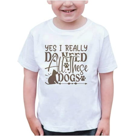 

7 ate 9 Apparel Kids Pet Lover Shirts - I Need All of These Dogs White T-Shirt 4T