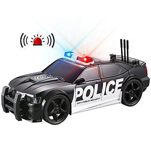 YEAM Police Car Toy Plastic Pursuit Rescue Vehicle with Sirnes Sound