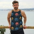thumbnail image 6 of Lsque cartoon doodle octopus Pattern Mens Tank Tops Muscle Athletic Quick Dry Sleeveless Workout Fitness T Shirts Beach Tank Top, Loose-fit Sleeveless Shirt for Men-Medium, 6 of 7