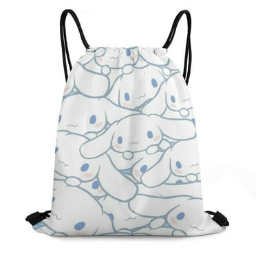 Cinnamoroll Drawstring Backpack Water Resistant String Bag Sackpack Cinch for Sports, Gym, Travel, Swimming, Yoga, Beach