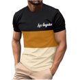 thumbnail image 1 of Mens Casual Pantalones Cortos Cuello Redondo Patchwork Impresión Suéter Blusa de Fitness, Camisetas para Hombre, 1 of 4