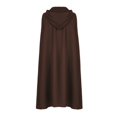 thumbnail image 6 of LEKWK Men Medieval Hooded Cloak Front Tie Gothic Wizard Witch Robe Loose Cape Themed Activity Halloween Renaissance Costume, 6 of 9