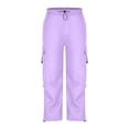 thumbnail image 7 of Cargo Hiking Pants for Women 2026 Lightweight Wide Leg Travel Pants Elastic High Waist Parachute Pant Casual Outdoor Camping Joggers, 7 of 7