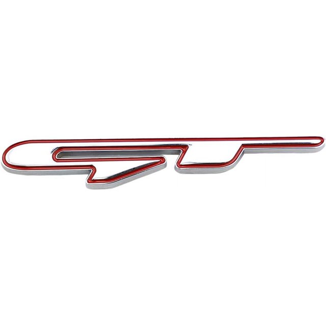 HAHDAXIA Plaque Nominative de Remplacement 3D GT Emblem Metal Emblem Badge pour KIA Stinger 2017-2018+ (Sliver-Red)