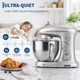 thumbnail image 6 of Garvee 5.3 QT Stand Mixer, 500W Kitchen Mixer with 10‑Speed Adjustable Control, Tilt‑Head Design for Bread Dough, Cake, Cookies, 120V, Silver, 6 of 8