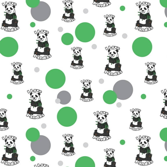 I Love Pandas Bamboo Premium Gift Wrap Wrapping Paper Roll Pattern