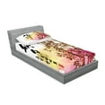 thumbnail image 2 of Ambesonne Asian Themed Fitted Sheet & Pillow Sham Set, Japanese Leaves Motif, Twin, Multicolor, 2 of 2