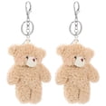 thumbnail image 1 of Cute Plush Bear Keychain 2pcs Adorable Stuffed Animal Key Rings for Bags, Backpacks, and Car Keys Unique Design Decorative Pendant with Material, 1 of 2