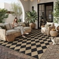 thumbnail image 2 of BERTHMEER Checkered 8'x10' Easy Jute Area Rug, Large Living Room Patio Rug Checkerboard Indoor Outdoor Carpet, Farmhouse Geometric Non Slip Black Carpet for Backyard Dining Room, 2 of 7