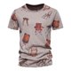 thumbnail image 1 of Blusa informal de manga corta con cuello redondo y estampado de silla de playa para hombre Pompotops  oipoqjl31971, 1 of 2