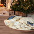 thumbnail image 5 of Daiia Elegant Butterflies And Pearls Drawing Merry Christmas Tree Skirt , Xmas Large Lace-up Tree Skirt, Santa Snowflakes Rustic Home Decorations New Year Party Farmhouse Decor-36", 5 of 6