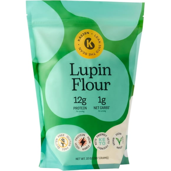 Kaizen Lupin Flour – High Protein, Low Carb, Keto Friendly, Gluten Free Ground Lupini Flour – Non GMO, Vegan, Low Calorie, High Fiber Lupin Bean (2 lbs)