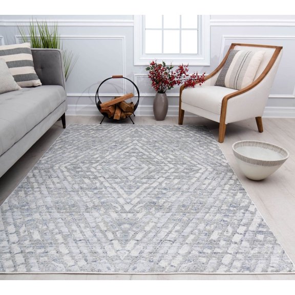 Rugs America Romeo JL70A Misty Gray Abstract Vintage Gray Area Rug, 2'6" x 4'