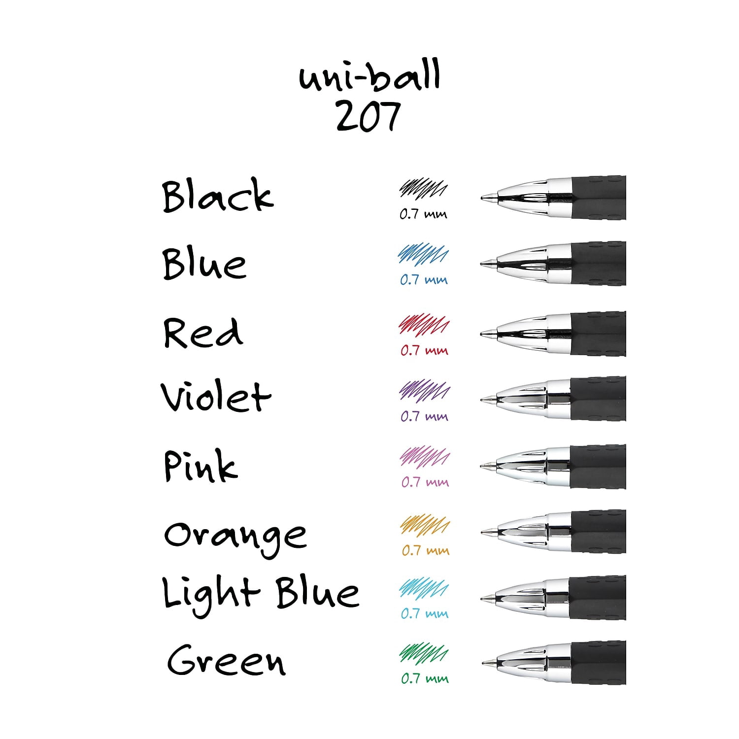 Uni-Ball, SAN70221, Signo 207 Retractable Gel Pens, 12 / Dozen