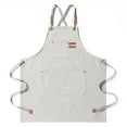 thumbnail image 2 of Soki Tablier Ajustable pour Chef Cuisine Tabliers pour Femmes Hommes Blanc Taille Unique, 2 of 4
