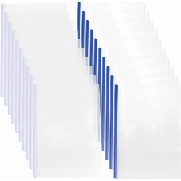 20 Sets Report Covers Sliding Bar 2 Colors Capacity A4 Size Folder 12In Book Slide Binders Bingding Clips Grip 70 Sheets Pull Rod Plastic for Office Loose Leaf Documents Holder for DIY