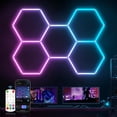 thumbnail image 1 of Luces LED RGB hexagonales HYPERLITE de 5 paneles con sincronización musical, 1 of 7