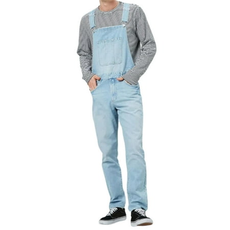 Mens Dungarees Overalls Jean Trousers Romper Jumpsuit Casual Loose ...