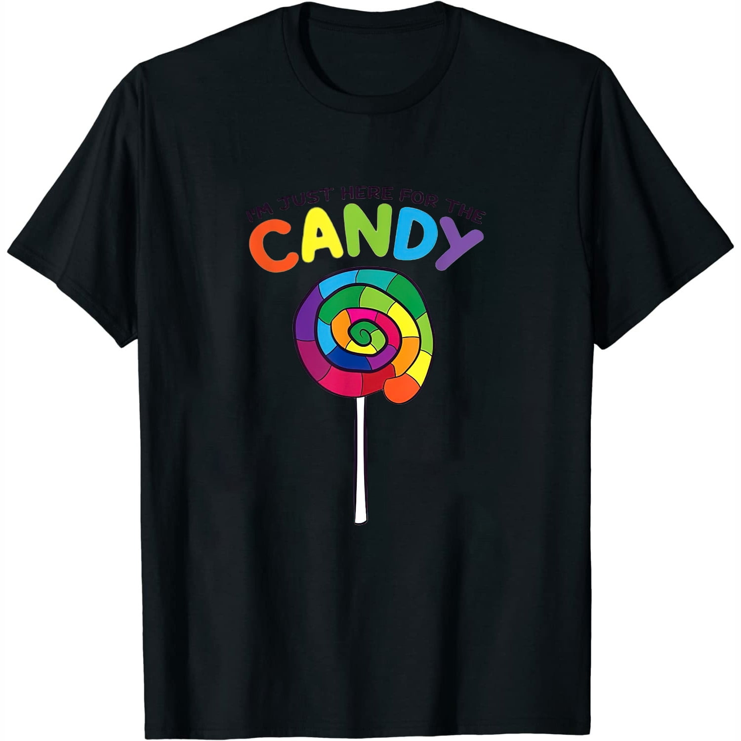 Womens I'M Just Here For The Candy Lollipop Bag Of Sweets Lolly T