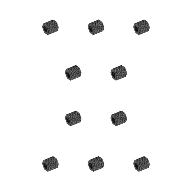 Jumpingount Accesorio hexagonal de cuentas de cobre para el hogar, joyas multicolores para adultos, ornamentales para doméstico artesanal, Negro Hao Negro 10piezas