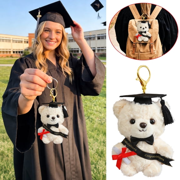 Graduation Bear Class of Teddy Bear Stuffed Animal with Black Grad Cap Soft Kindergarten Preschool High School College Graduation Gift for Boys and Girls