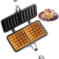 thumbnail image 2 of Máquina para hacer waffles antiadherente, máquina para hacer waffles para acampar de 8" con mango largo, sartén portátil de aluminio para hacer waffles, tostadora de sándwiches, desayuno, horneado de, 2 of 4