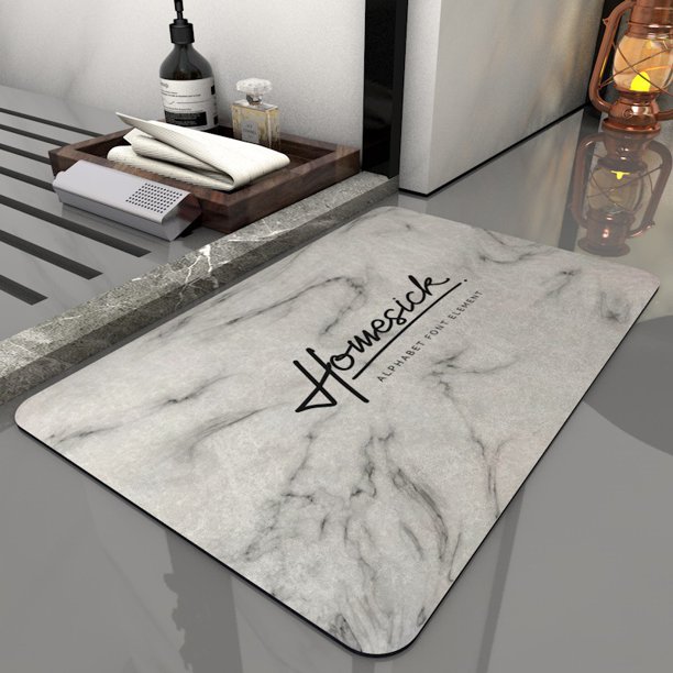 Alfombrilla suave de barro de diatomeas, absorbente, de secado rápido, para puerta de baño, inodoro, alfombrilla de baño antideslizante de barro de diatomeas