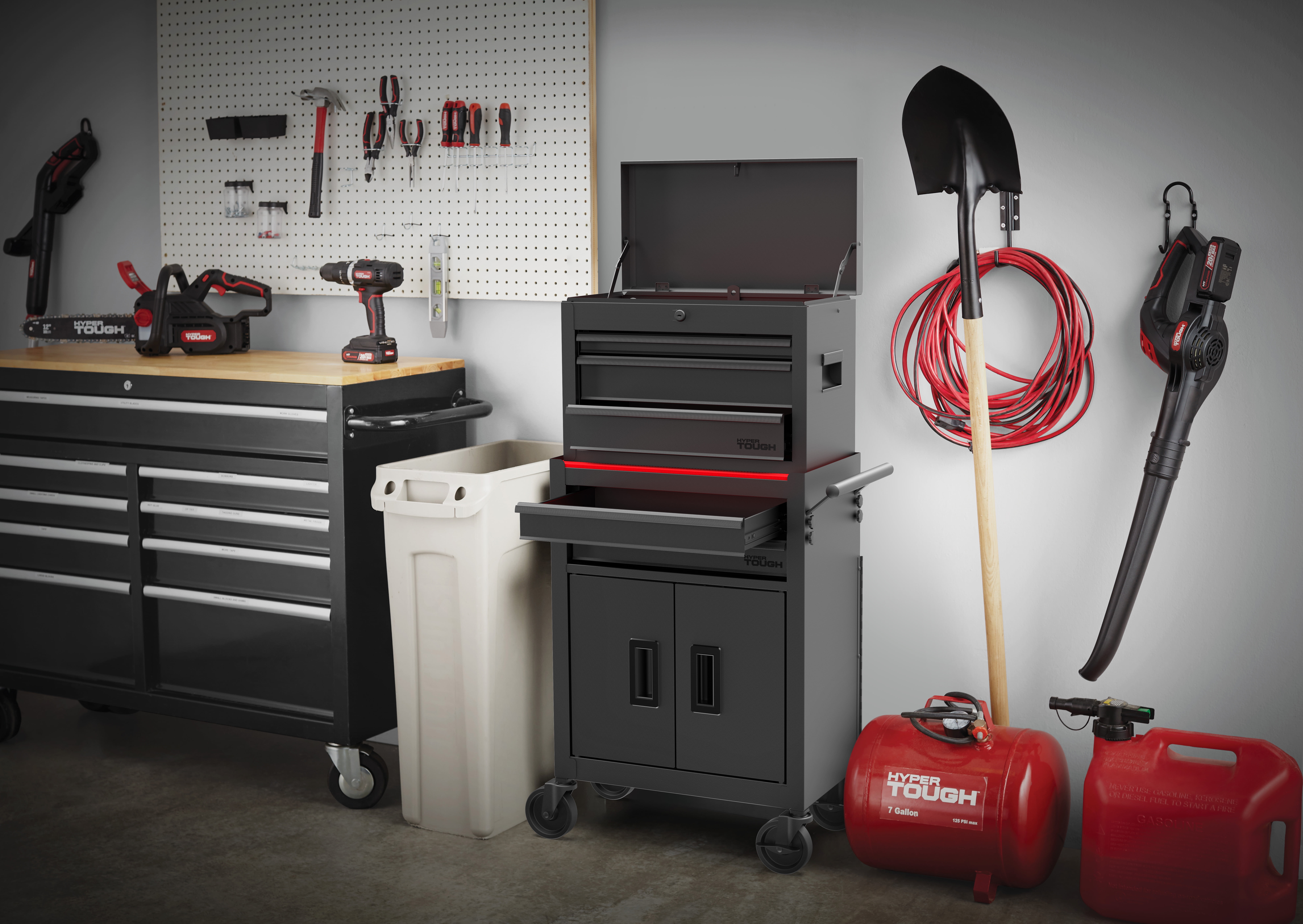 Hyper Tough 20-Inch 5-Drawer Steel Tool Chest with Ball-Bearing Slides, 300 lb Capacity, Black