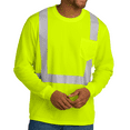 thumbnail image 3 of High Visibility Long Sleeve T-Shirts for Men Reflective Hi Vis Mesh Long Sleeve Pocket Tee (Safety Yellow, S), 3 of 6