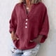 thumbnail image 1 of Ichuanyi liquidación de moda para mujeres tops de color sólido de manga larga y lino camisa suelta blusa en V tops casuales ICHUANYI WER2023081602450, 1 of 7