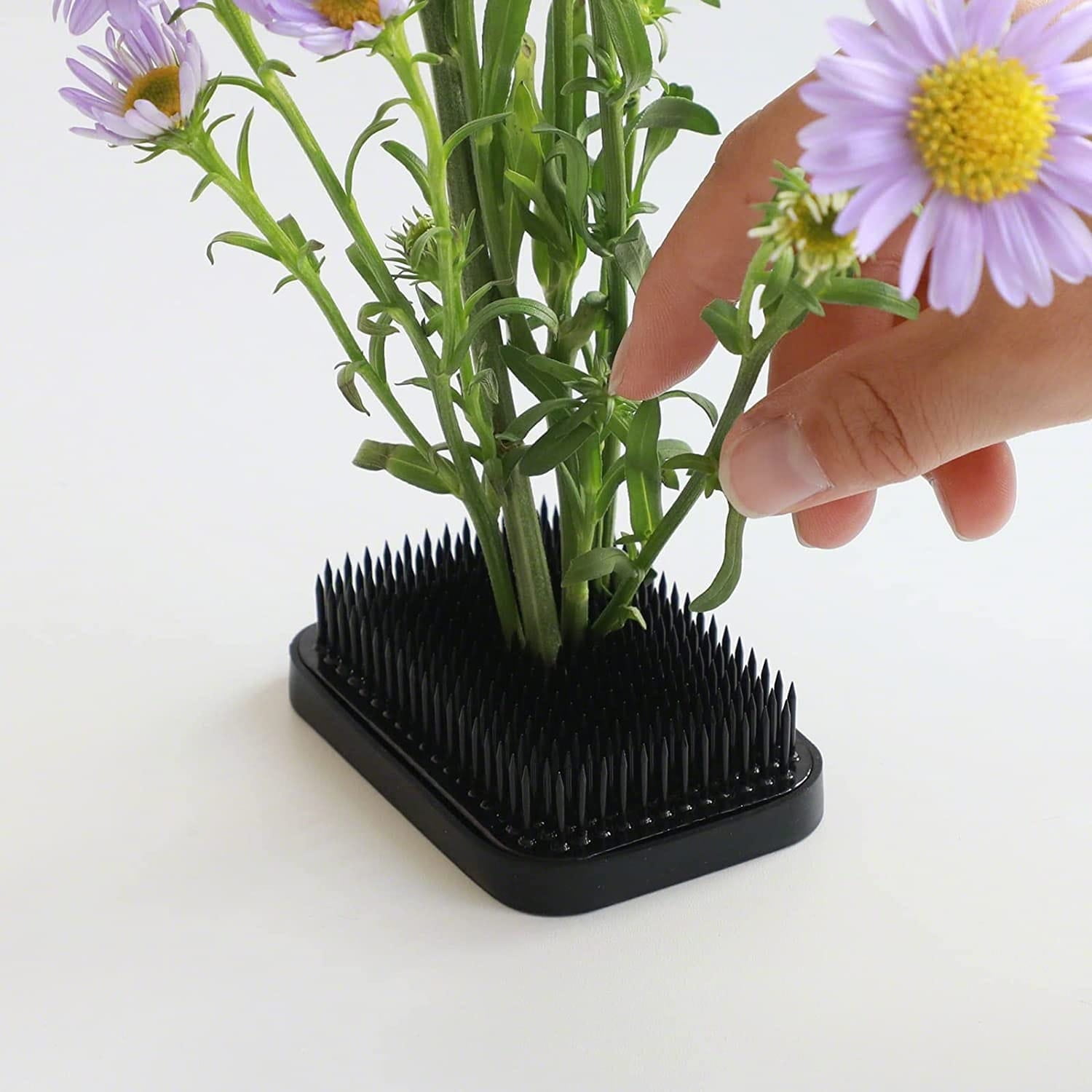 Wazakura Japanese Ikebana Kenzan Rectangular Square 3.2" Black Made in Japan
