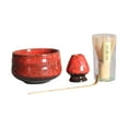 thumbnail image 3 of Juego de Matcha japonés Yotijar cuenco de Matcha tradicional Soporte para batidor Matcha 4 piezas Rojo, 3 of 8
