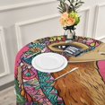 thumbnail image 6 of YAZAOO Round Tablecloth Colorfull Alpaca Pattern Pattern Tableclothes, 6 of 8
