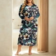 thumbnail image 5 of ZHYou Plus Size Midi Dresses for Women Floral Printed Long Sleeve Round Neck Loose Casual Nightgown Loungewear Sleep Dresses,Multicolor,Size XL, 5 of 7